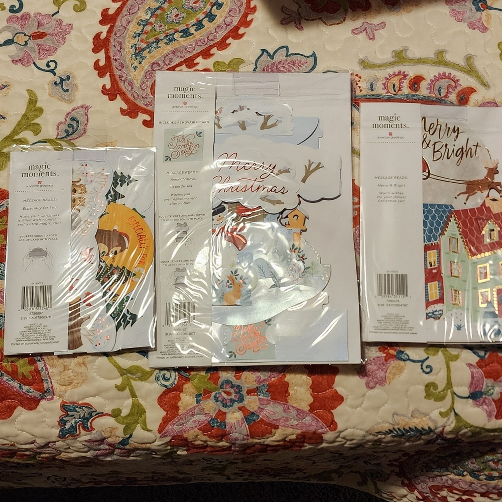 Set of 3 Magic Moments Christmas Pop Up  Cards